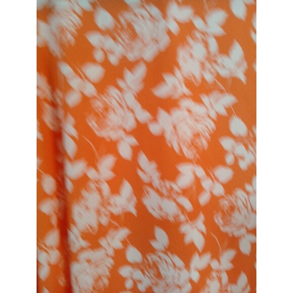 LuLaRoe Monroe Kimono With Fringe Open Waterfall Front - L- Orange/ White Floral - Picture 13 of 16